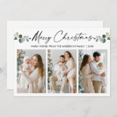 書道インクウォーターカラーユーカリプトゥスクリスマス シーズンカード (正面/裏面)