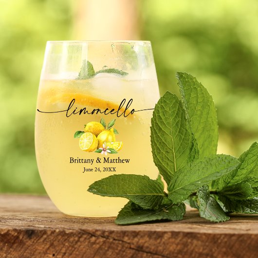 書道インクウォーターカラーレモンリモンチェロ ステムなしワイングラス