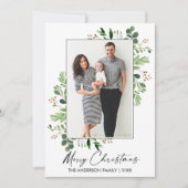 書道インクウォーター色の緑のクリスマス シーズンカード (正面)