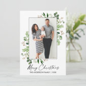 書道インクウォーター色の緑のクリスマス シーズンカード (スタンド正面)