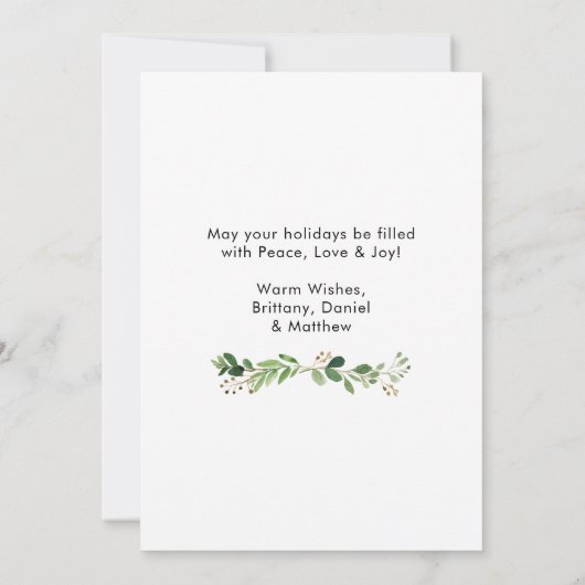 書道インクウォーター色の緑のクリスマス シーズンカード (裏面)