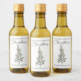 書道インクウォーター色クリスマスツリーミニ ワインラベル