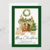 書道インクウォーター色クリスマス金ゴールド枠 シーズンカード (正面/裏面)