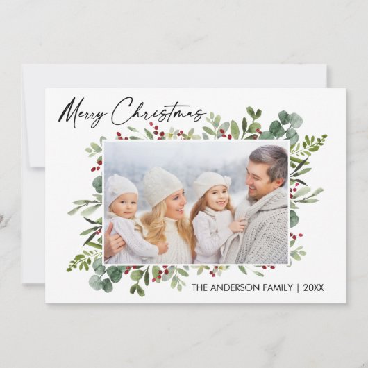 書道インクウォーター色グリーンリーベリー写真 シーズンカード (正面)