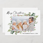 書道インクウォーター色グリーンリーベリー写真 シーズンカード (正面/裏面)