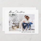 書道インクスクリプトクリスマスカップルの写真 シーズンカード (正面/裏面)