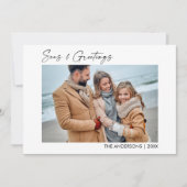 書道インクスクリプト写真の海と挨拶 シーズンカード (正面)