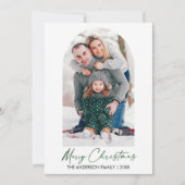 書道インクスクリプト写真アーチクリスマスグリーン シーズンカード (正面)