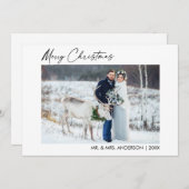 書道インクスクリプト写真クリスマスニューリュート シーズンカード (正面/裏面)