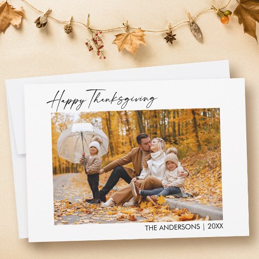 書道インクスクリプト写真ハッピー感謝祭 シーズンカード