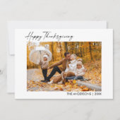 書道インクスクリプト写真ハッピー感謝祭 シーズンカード (正面)