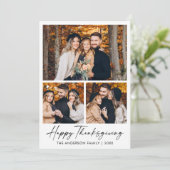 書道インクスクリプト幸せな感謝祭3写真 シーズンカード (スタンド正面)