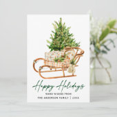 書道インクスクリプト水色そり松の木 シーズンカード (スタンド正面)