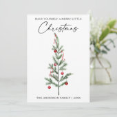 書道インクスクリプト水色クリスマスツリー シーズンカード (スタンド正面)