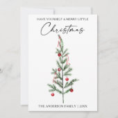 書道インクスクリプト水色ツリー赤 シーズンカード (正面)