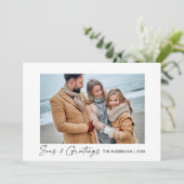 書道インクスクリプト海と挨拶の写真 シーズンカード (スタンド正面)