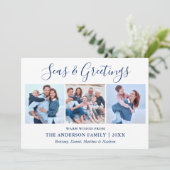 書道インクスクリプト海と挨拶3写真 シーズンカード (スタンド正面)