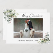 書道インクスクリプト緑の果実カップル シーズンカード (正面/裏面)