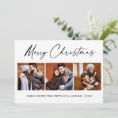 書道インクスクリプト3フォトカップルのクリスマス シーズンカード (スタンド正面)