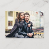 書道インクスクリプトQR写真結婚の黒RSVP エンクロージャーカード (裏面)