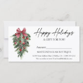 書道インクパインズホリデーギフト証明書 (正面)