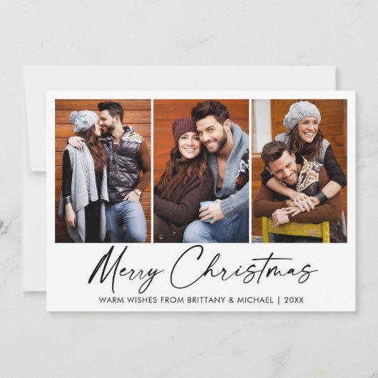 書道インクペンクリスマス3フォトカップル シーズンカード (正面)