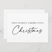 書道インクペンスクリプトミニマリストクリスマス シーズンカード (正面/裏面)