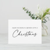 書道インクペンスクリプトミニマリストクリスマス シーズンカード (スタンド正面)