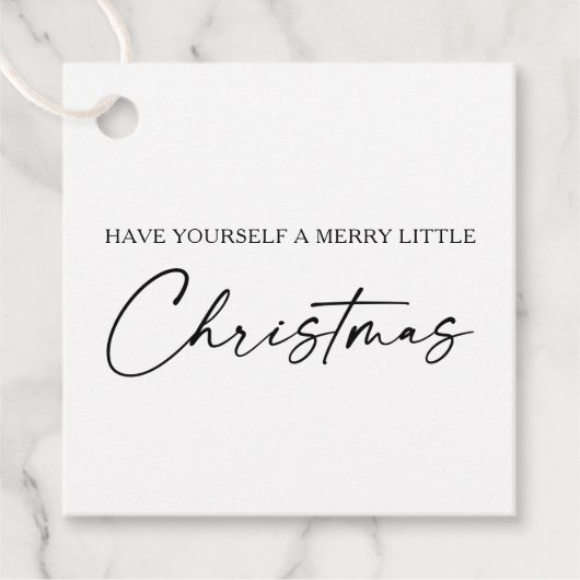 書道インクペンスクリプトミニマリストクリスマス フェイバータグ (正面)