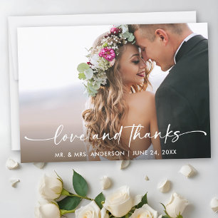 書道インクペンスクリプトラヴ結婚の写真 サンキューカード