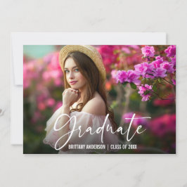 書道インクペンスクリプト写真卒業 案内状