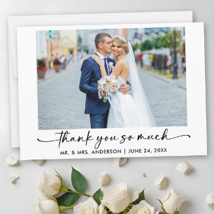 書道インクペンスクリプト写真結婚の感謝 サンキューカード