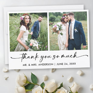 書道インクペンスクリプト2写真結婚の サンキューカード