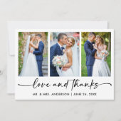 書道インクペンスクリプト3フォトラヴ結婚ィーズ サンキューカード (正面)