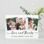 書道インクペンスクリプト3枚の写真ラヴ結婚ズ サンキューカード (スタンド正面)