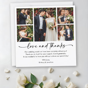 書道インクペンスクリプト5写真正方形結婚の サンキューカード