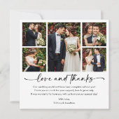 書道インクペンスクリプト5写真正方形結婚の サンキューカード (正面)