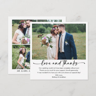書道インクペンスクリプト5写真結婚の正方形 サンキューカード