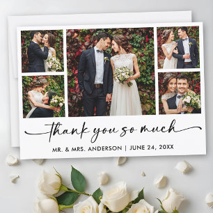 書道インクペンスクリプト5写真結婚の サンキューカード