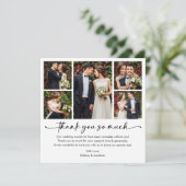 書道インクペンスクリプト5枚結婚の写真の四角 サンキューカード (スタンド正面)