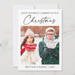 書道インクペンミニマリストのクリスマスフォト シーズンカード