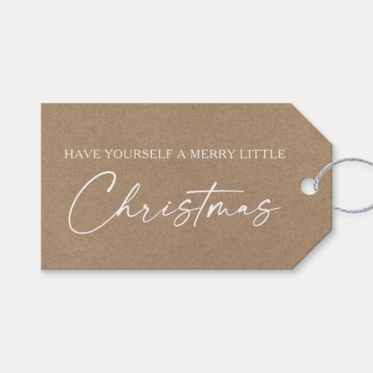 書道インクペンミニマリストクラフトクリスマス ギフトタグ (正面(横))