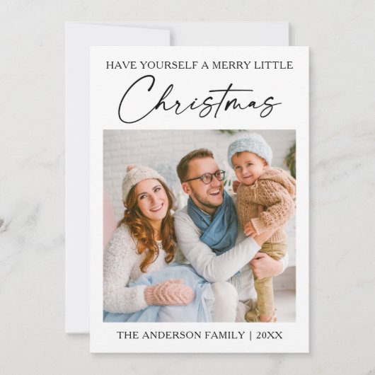 書道インクペンミニマリスト写真クリスマス シーズンカード (正面)