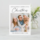 書道インクペンミニマリスト写真クリスマス シーズンカード (スタンド正面)