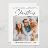 書道インクペンミニマリスト写真クリスマス シーズンカード (正面/裏面)