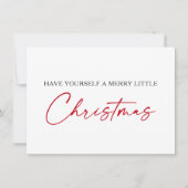 書道インクペンミニマルなクリスマスレッド シーズンカード (正面)