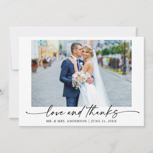 書道インクペンラブ4枚結婚の写真 サンキューカード (正面)