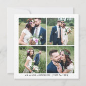 書道インクペン感謝結婚の5枚の写真 サンキューカード (裏面)