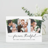 書道インクペン感謝3枚結婚の写真 サンキューカード (スタンド正面)