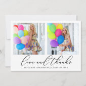 書道インクラブと感謝してい2写真卒業 サンキューカード (正面)